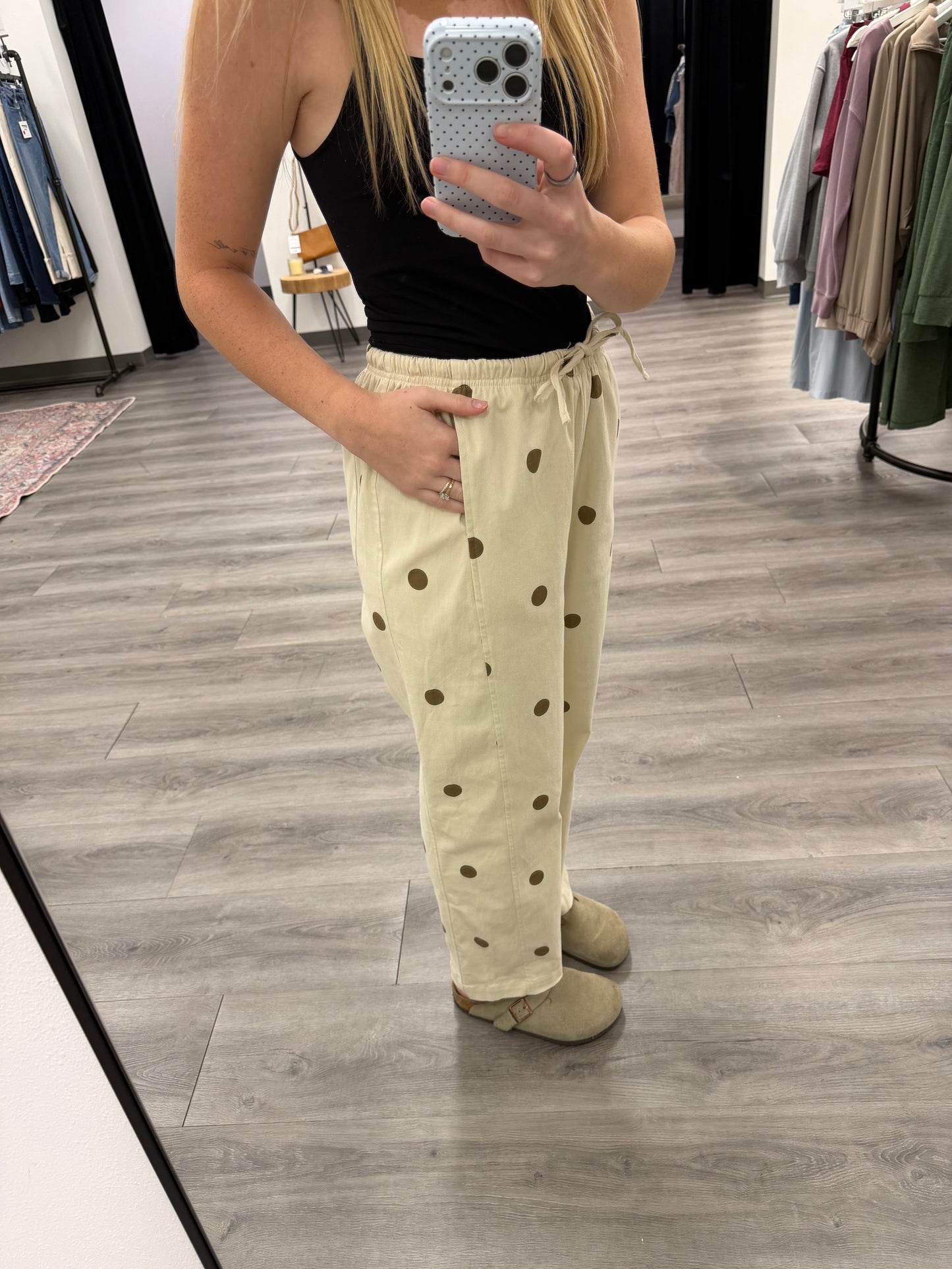 Polka Dot Drawstring Pants