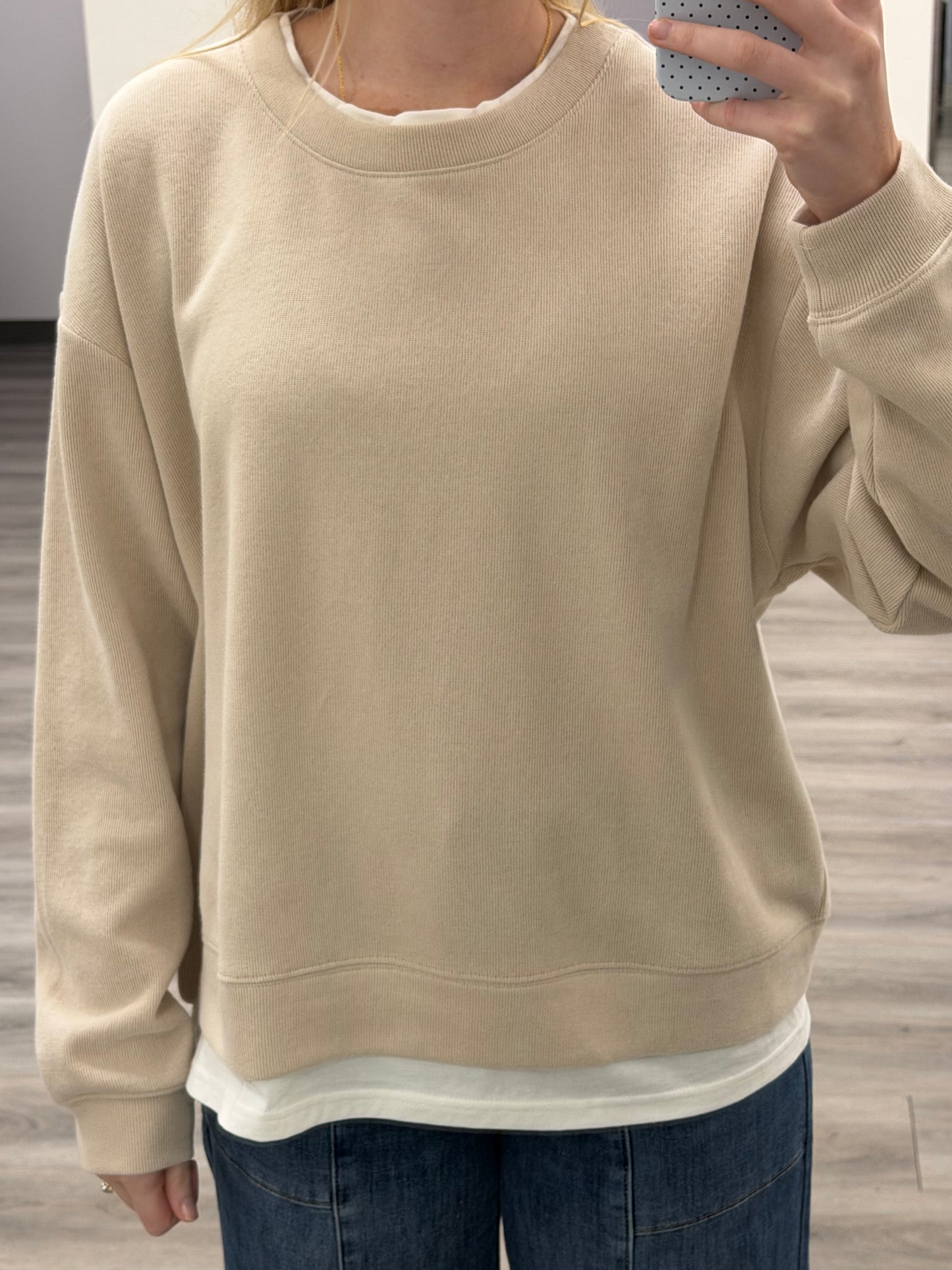 Always On Crew Twofer Pullover