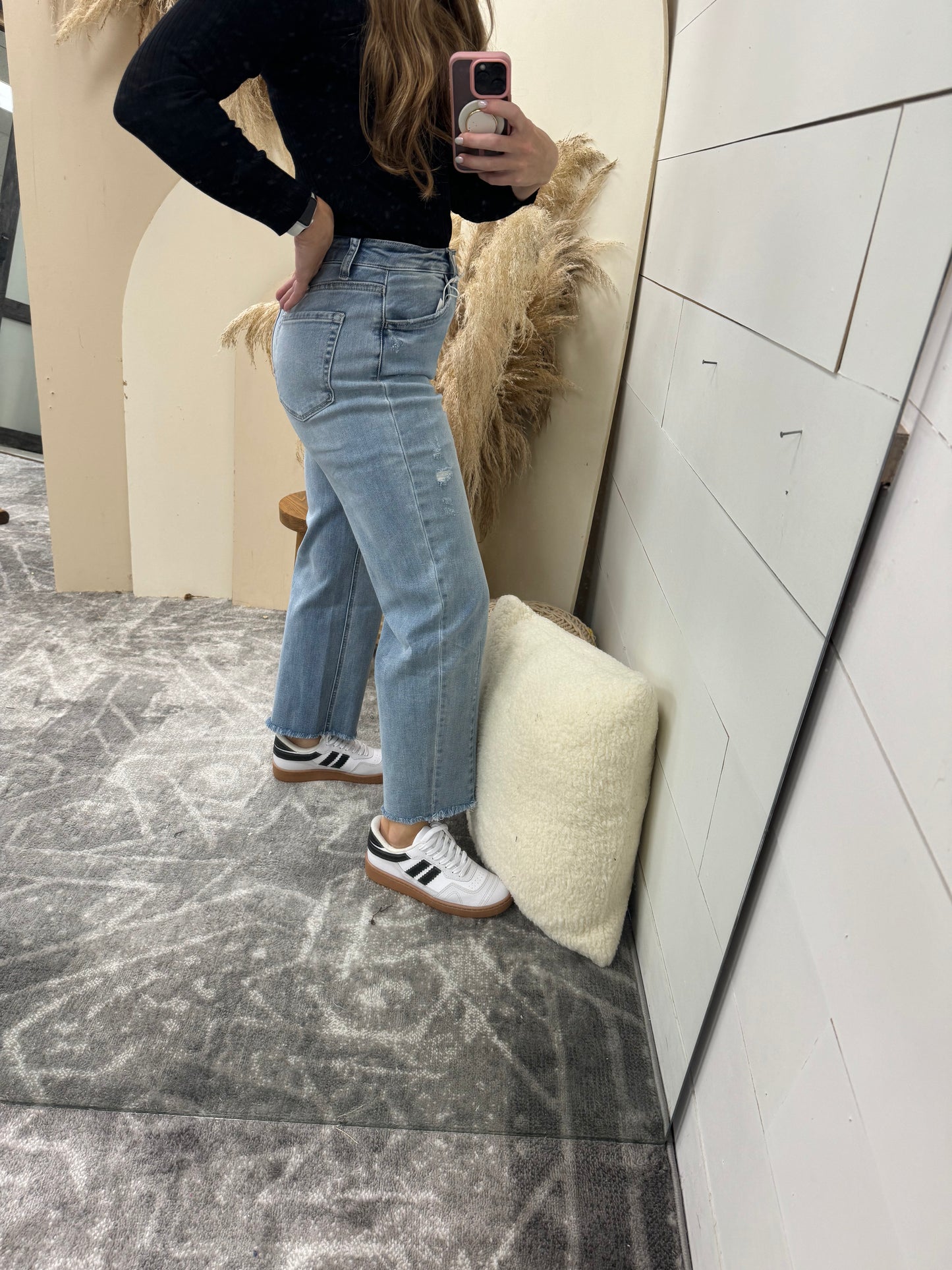 High Rise Barrel Jeans - Three:Twelve Boutique