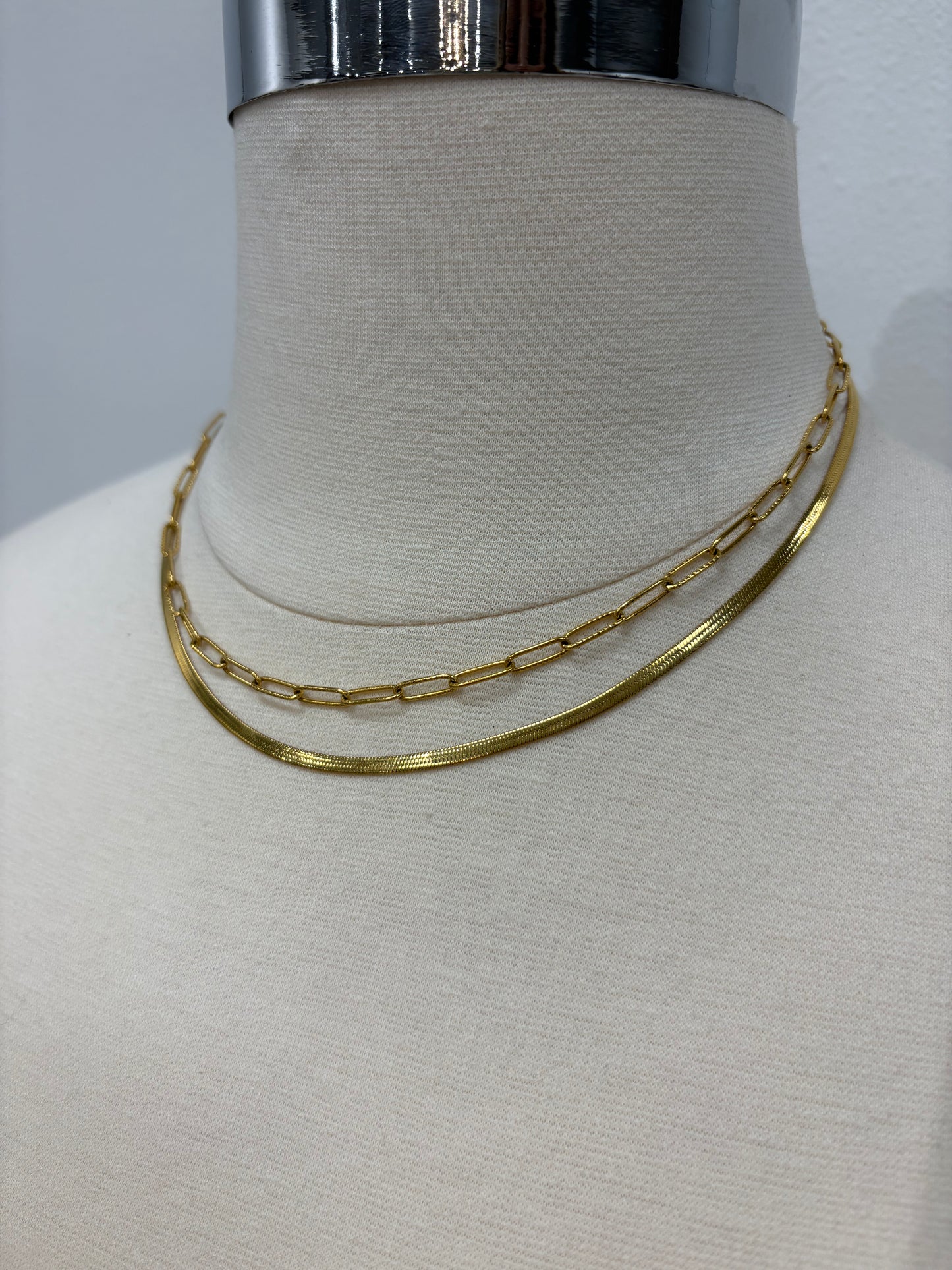 409 Herringbone Layered Necklace