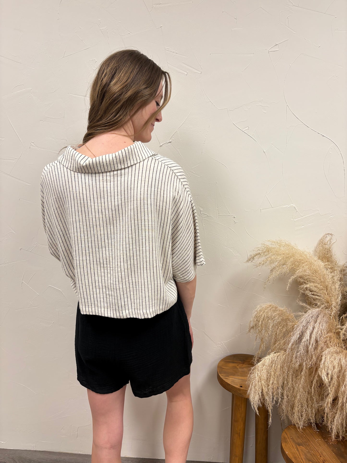 Striped Half Sleeve Top