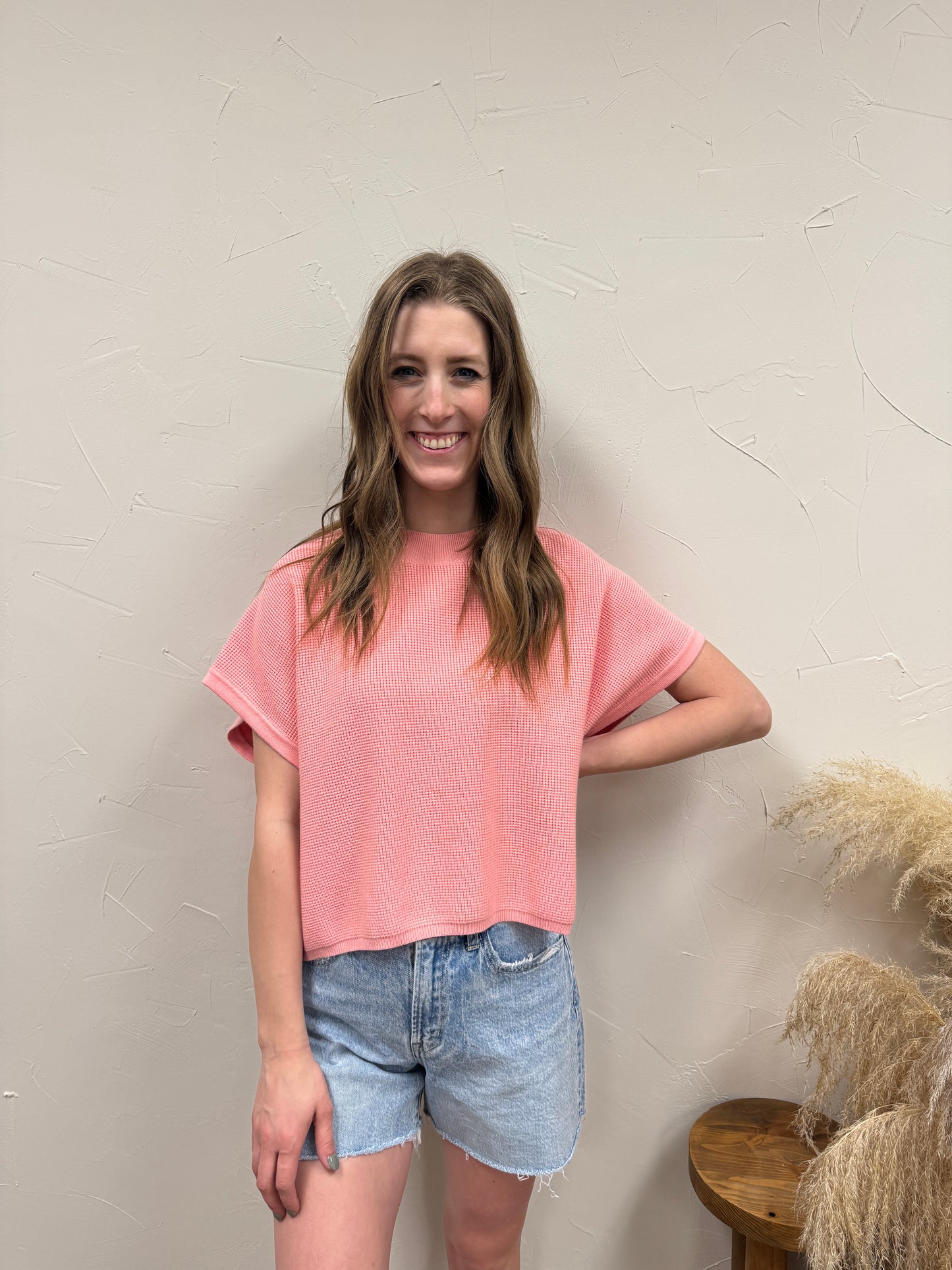 Dolman Sleeve Round Neck Sweater