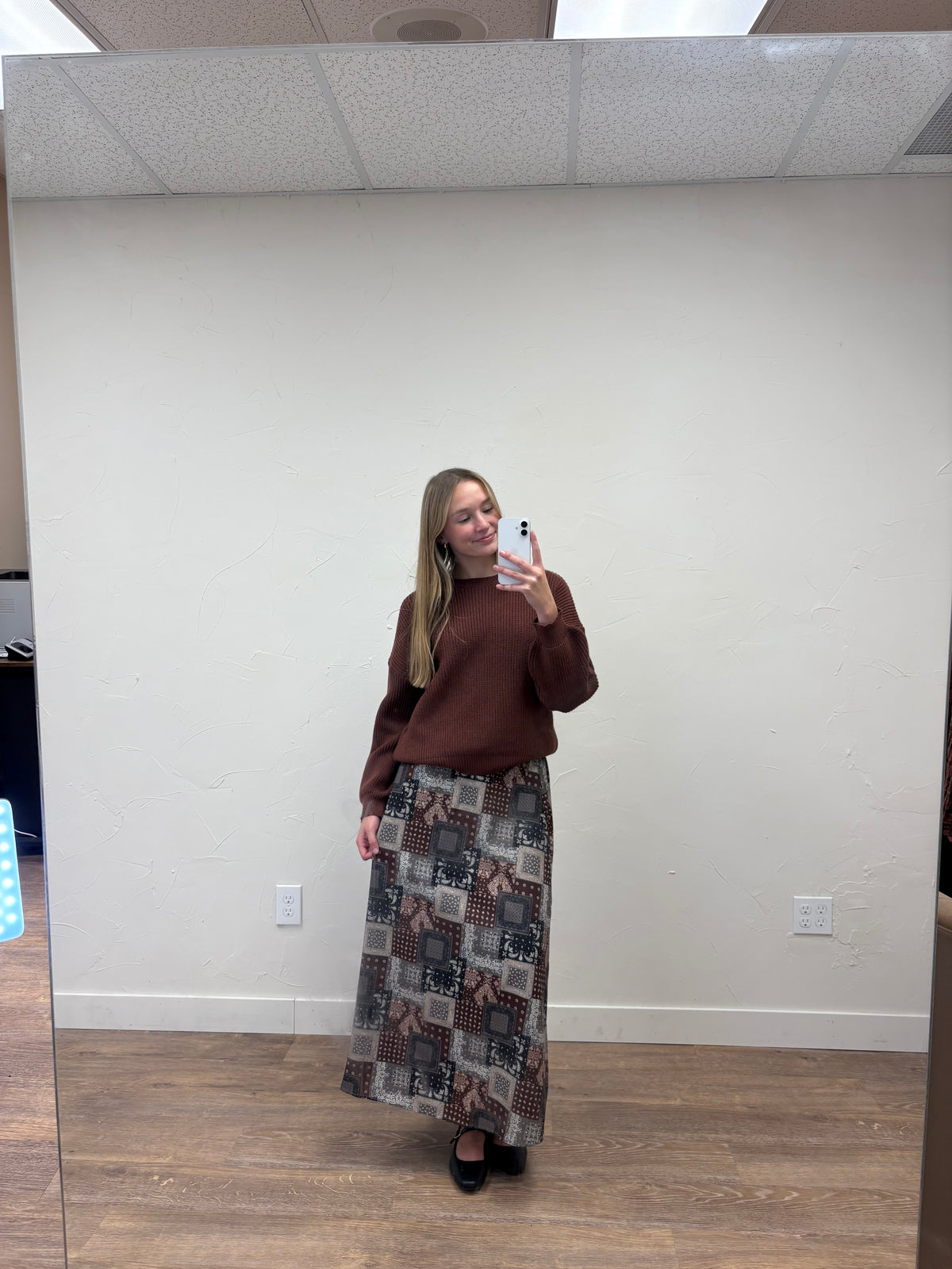 A line Bandana Print Maxi Skirt