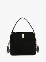 Allison Faux Suede Multi-Compartment Satchel