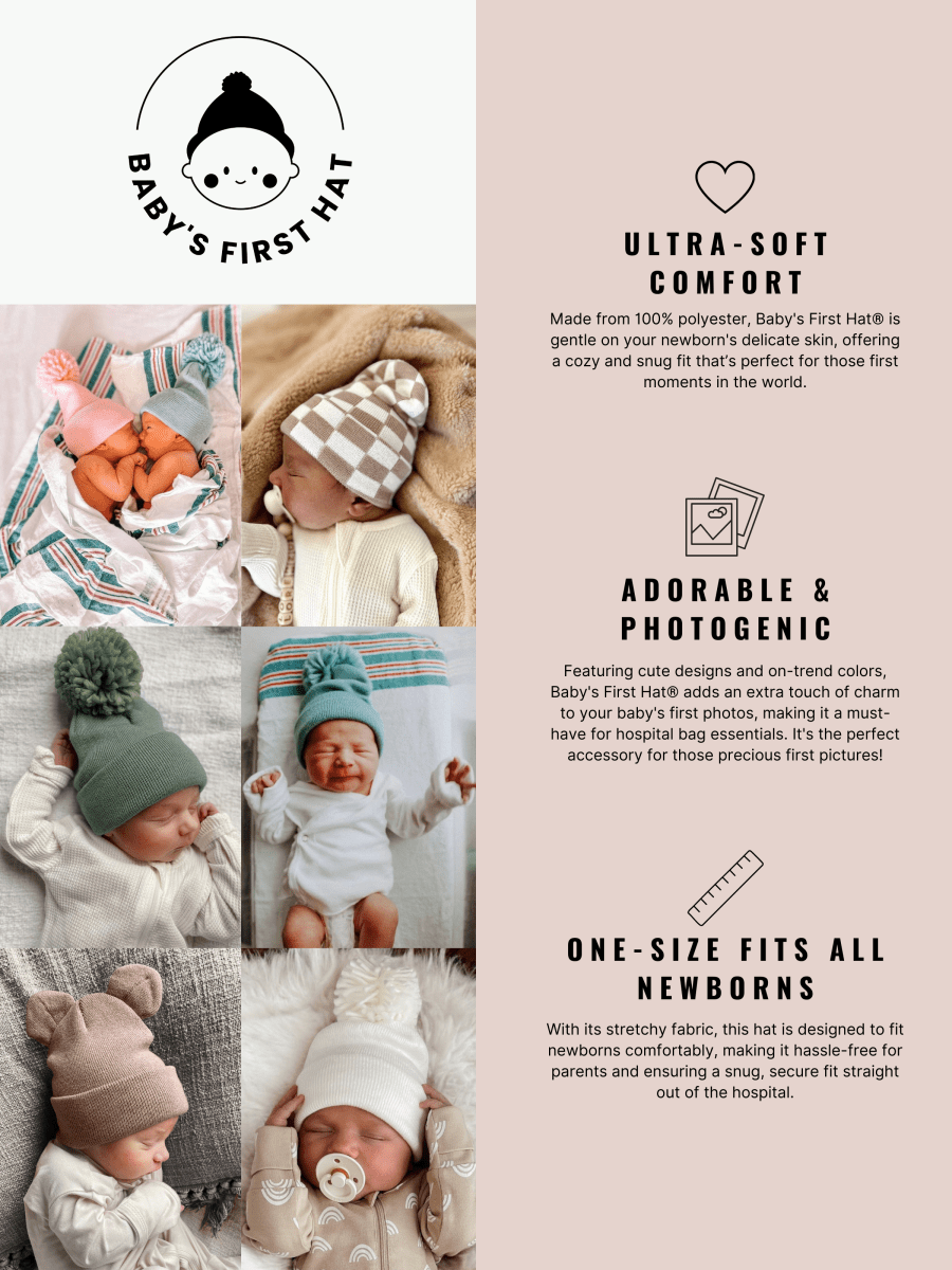 Baby's First Hat®, Petal Pink Pom - Three:Twelve Boutique - SpearmintLOVE