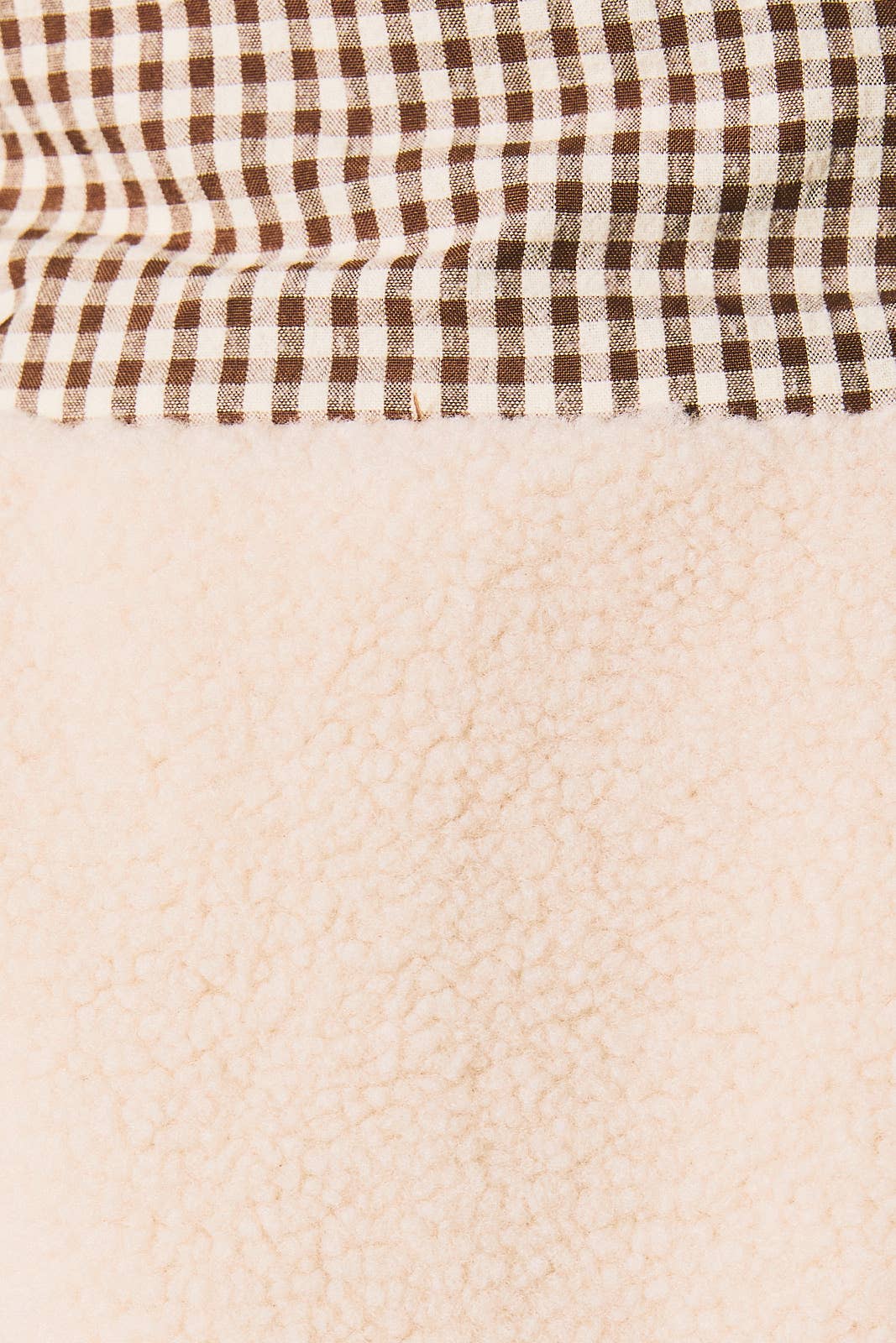 Gingham Contrast Reversible Sherpa Jacket