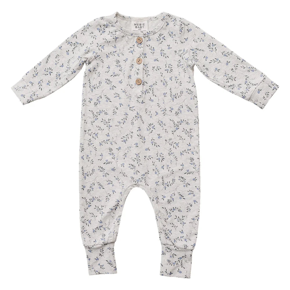 Blue Vine Romper - Three:Twelve Boutique - Mebie Baby
