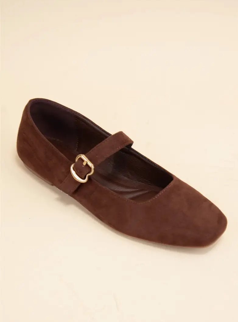 BUCKLED STRAP SOFT SQUARE TOE MARY JANE FLATS - Three:Twelve Boutique - Three:Twelve