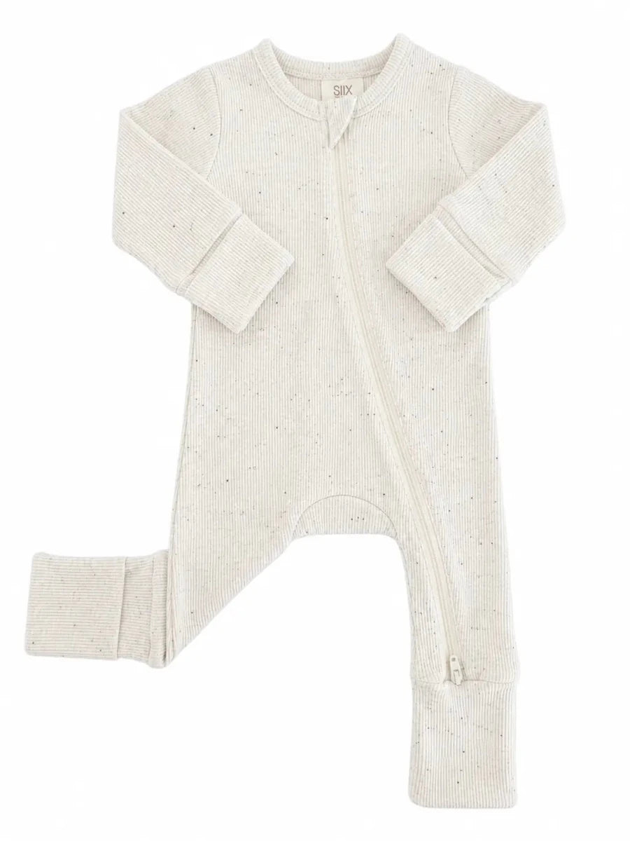 Cream Speckle / 2-Way Zip Romper - Three:Twelve Boutique - SIIX COLLECTION