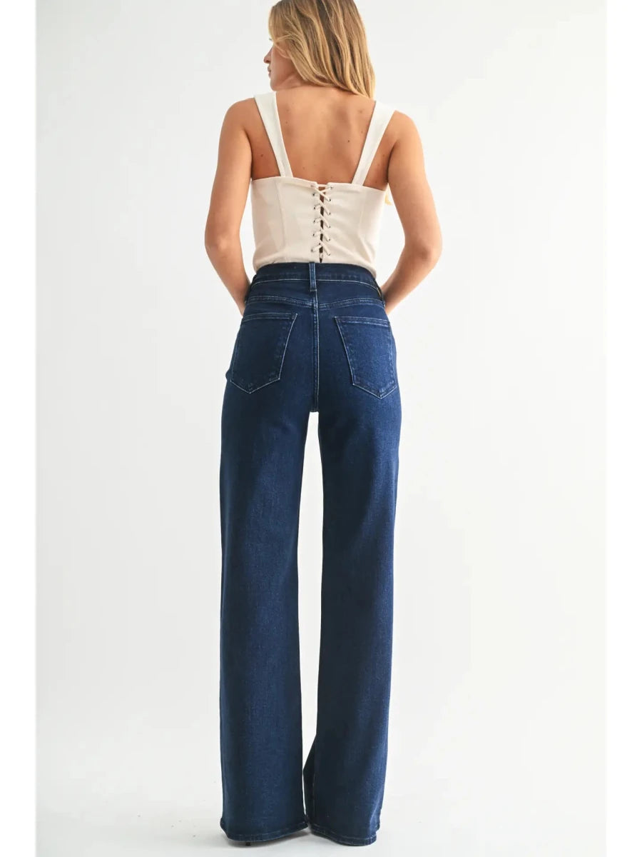 Full Length Palazzo Jean - Three:Twelve Boutique - Just Black Denim