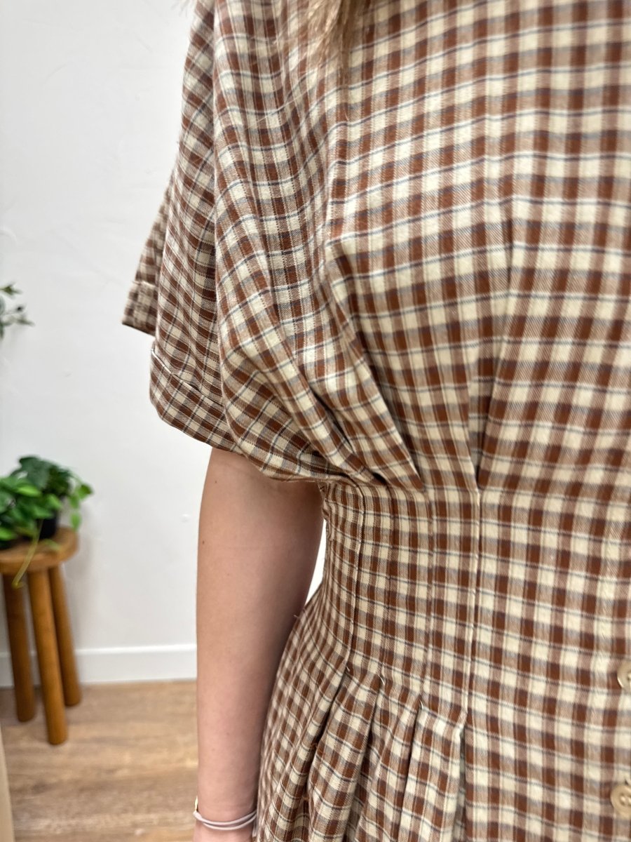 Gingham Button Down Dress - Three:Twelve Boutique - By Together