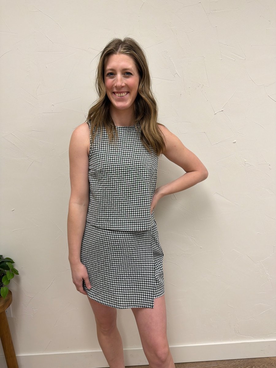 Gingham Tank and Skort Set – Matching Summer Two Piece Outfit - Three:Twelve Boutique - Hyfve