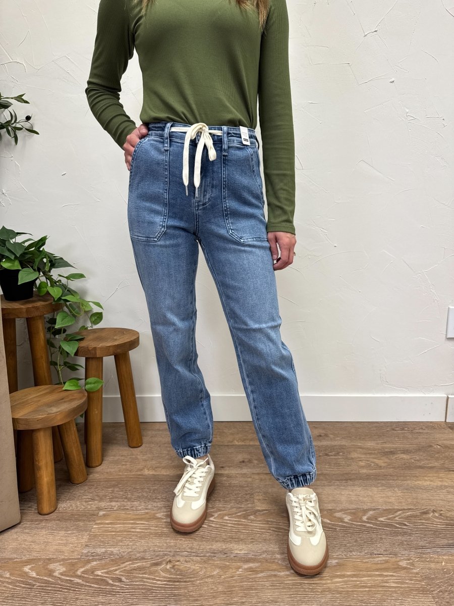 High Waisted Judy Blue Jogger - Three:Twelve Boutique - Three:Twelve