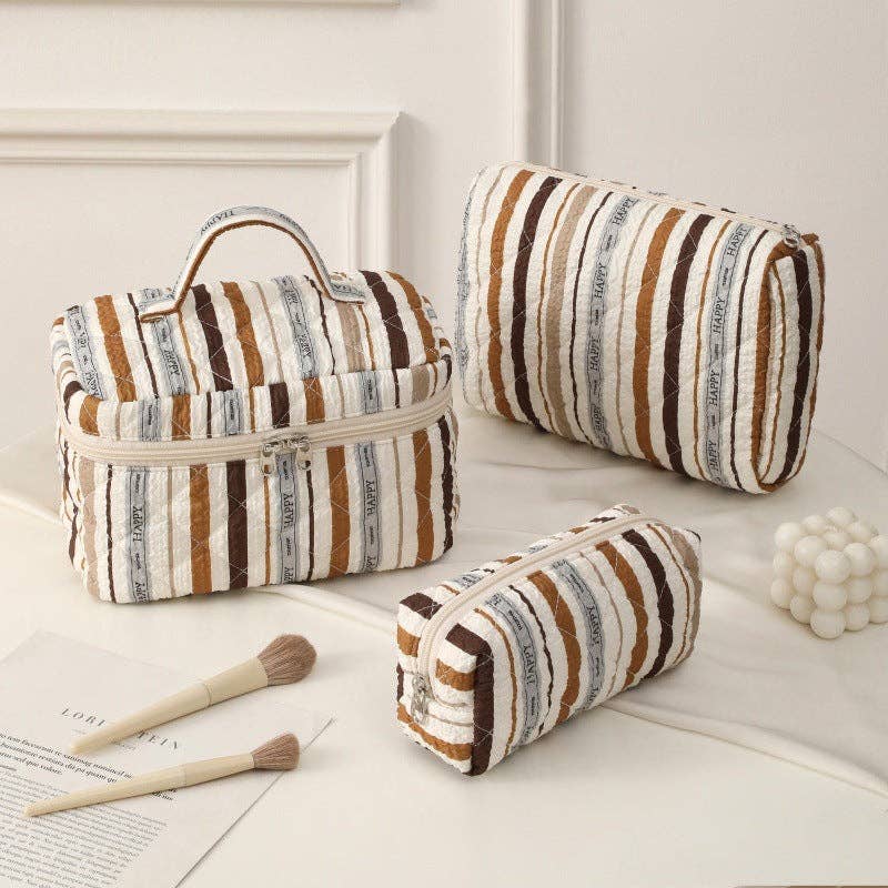 Large Capacity Portable Makeup Bag: Brown / Large - Three:Twelve Boutique - Dipped Shop