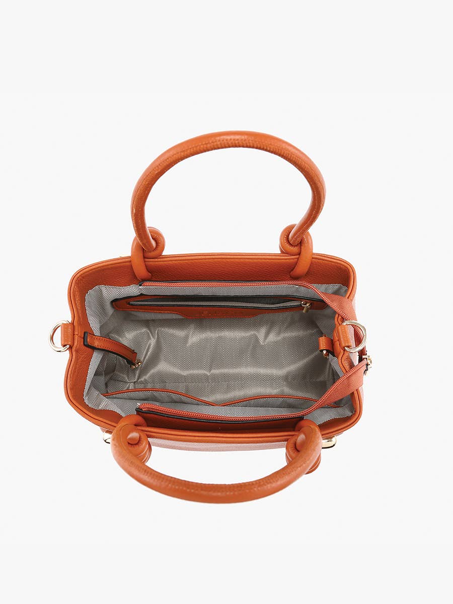 M2604 Blair Classic Satchel w/ Knotted Handles & Long Strap: Black - Three:Twelve Boutique - Jen & Co.