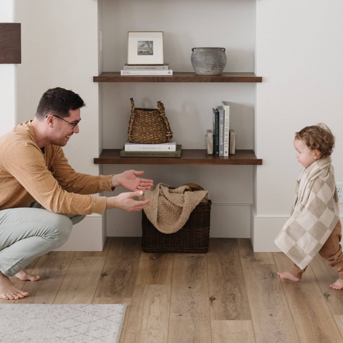 MINKY STRETCH RECEIVING BLANKETS: Neutral Checkered - Three:Twelve Boutique - Saranoni