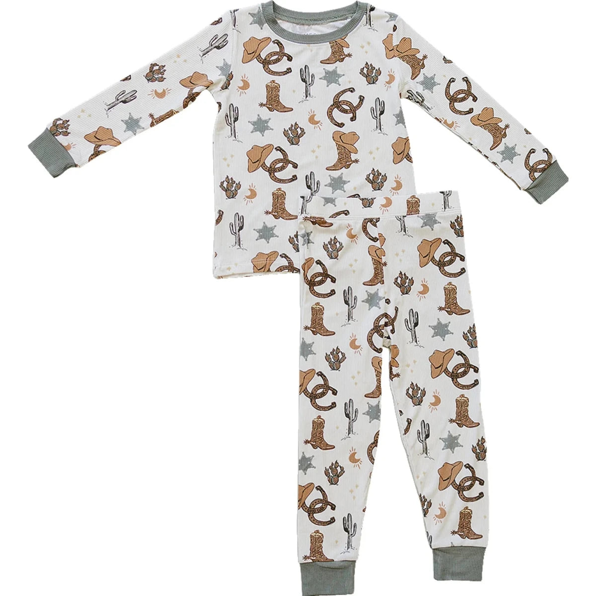 Outlaw Cowboy Ribbed Bamboo Cozy Set - Three:Twelve Boutique - Mebie Baby