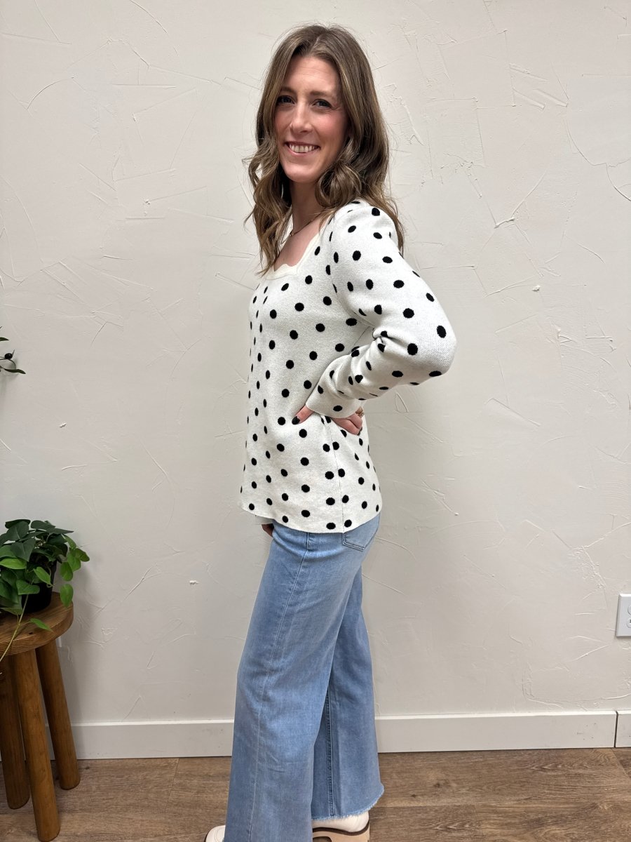 Polka Dot Knit Top - Three:Twelve Boutique - lovlov