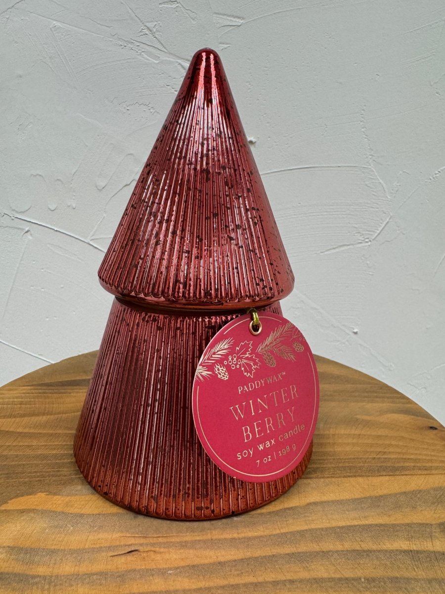 Ribbed Stacked Tree Candle Paddywax Winter Berry - Three:Twelve Boutique - Three:Twelve
