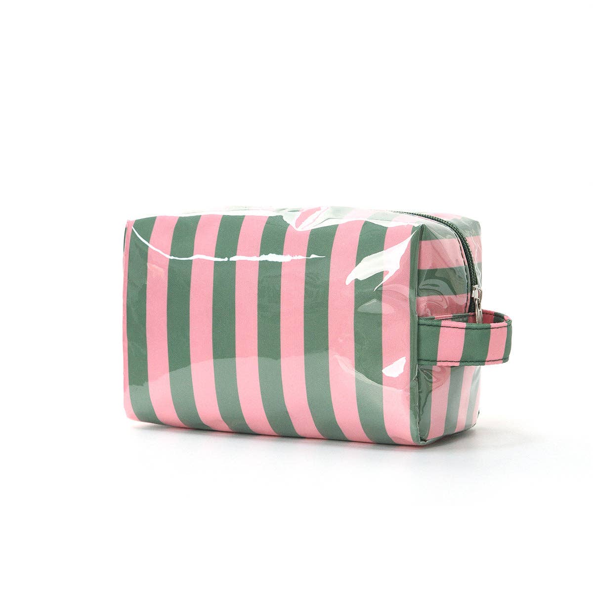 Striped PVC Cosmetic Bag : Green Pink Stripe - Three:Twelve Boutique - Dipped Shop