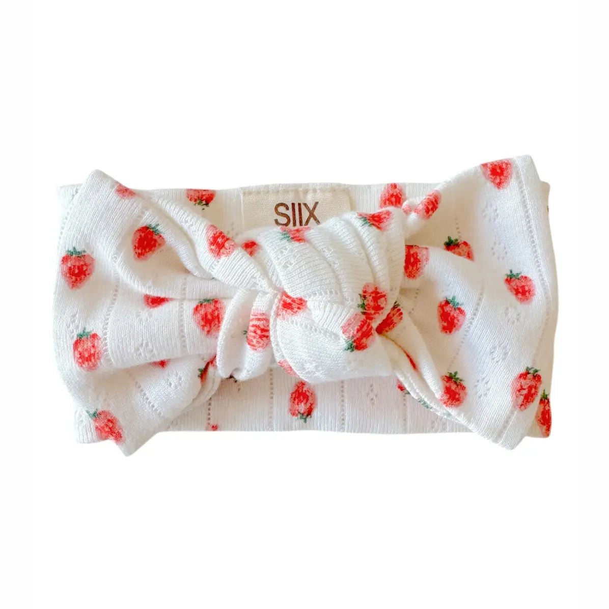 White Strawberry / Organic Pointelle Bow - Three:Twelve Boutique - SIIX COLLECTION