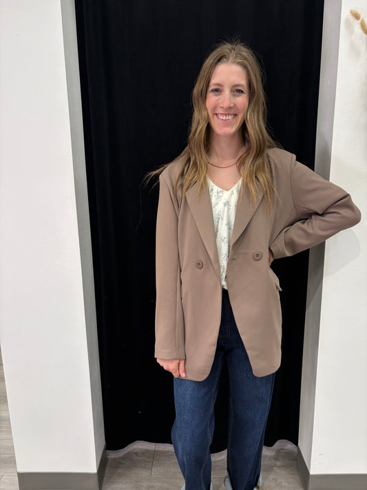 Oversized Jacquard Stripe Blazer