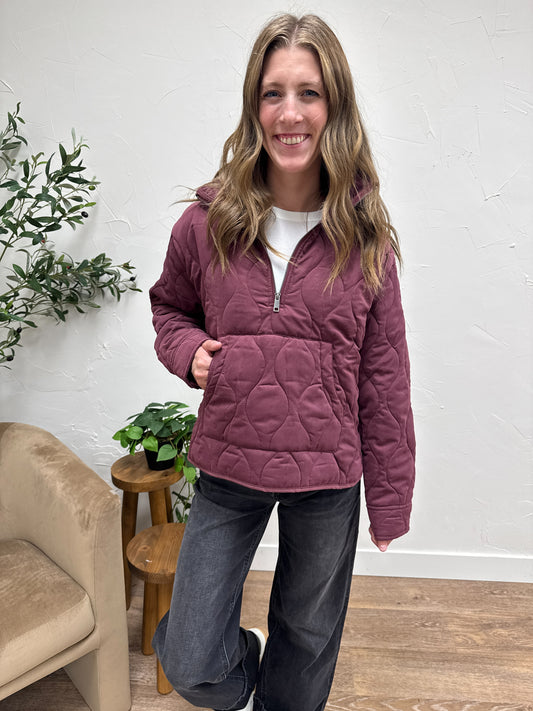 Quilted Pullover Quarter Zip