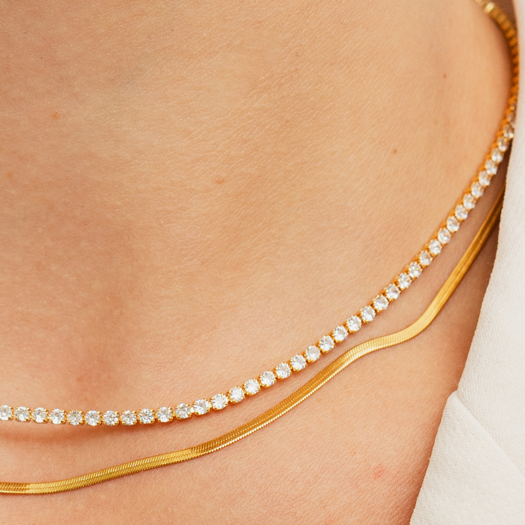 18K Gold Tennis Choker