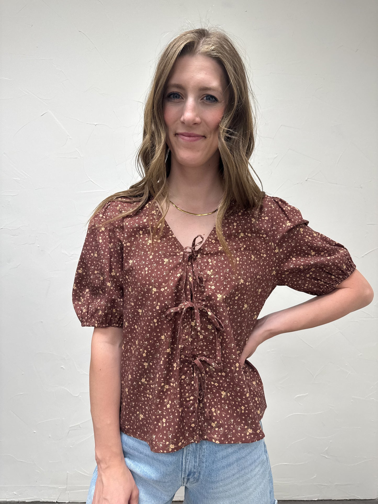 Floral Puff Sleeve Blouse