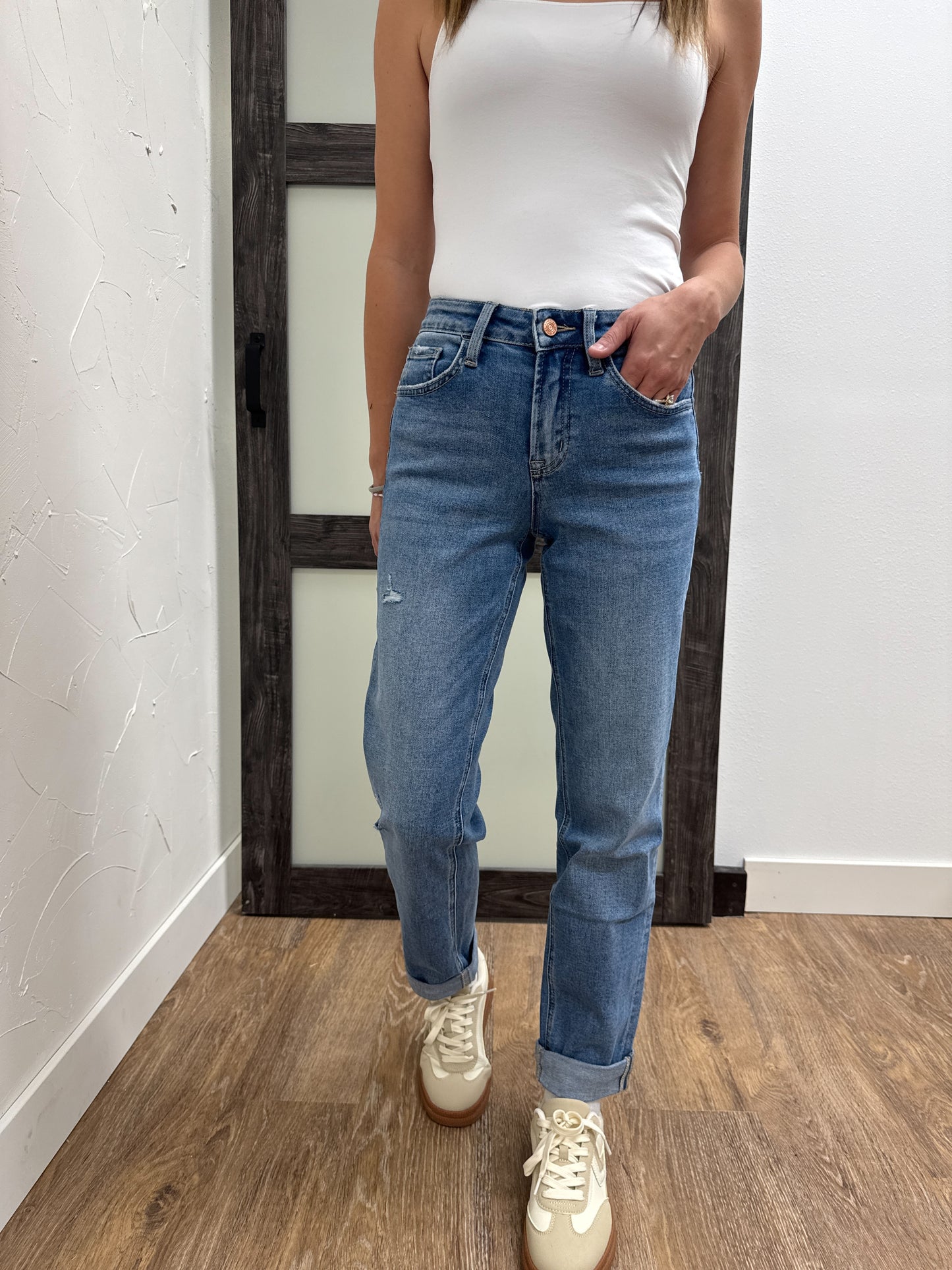 High Rise Boyfriend Vervet Denim
