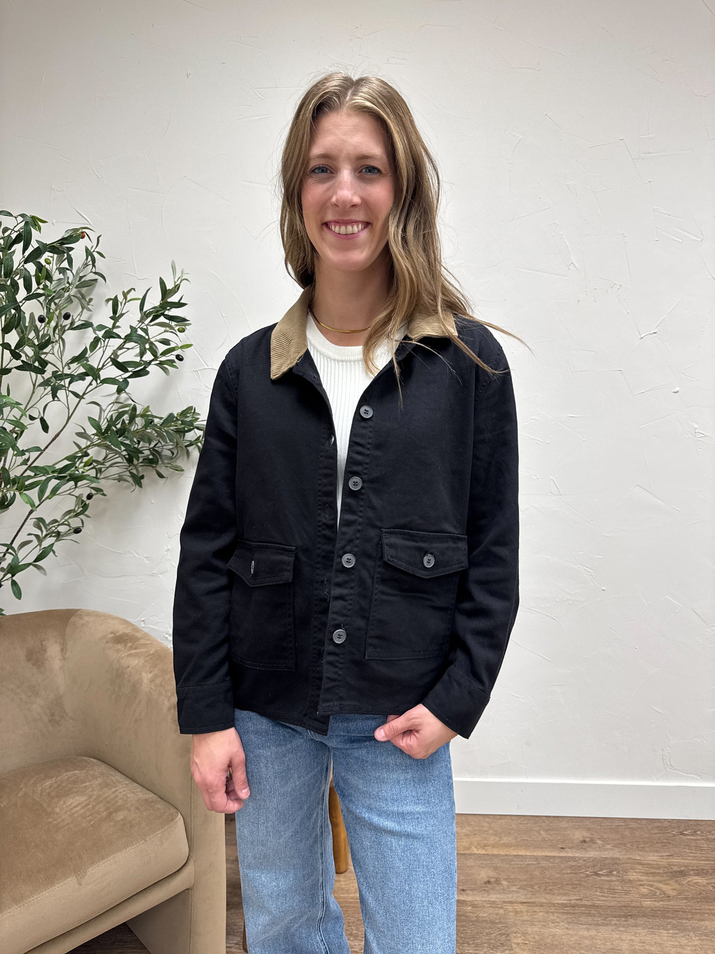 Work Jacket with Corduroy Collar