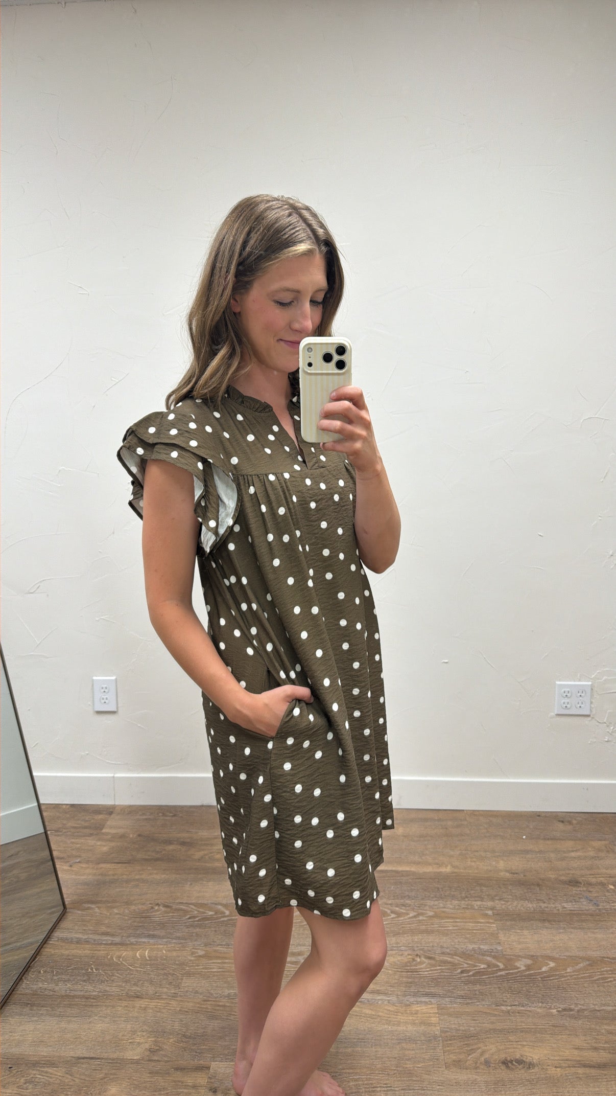 Ruffle Sleeve Polka Dot Mini Dress