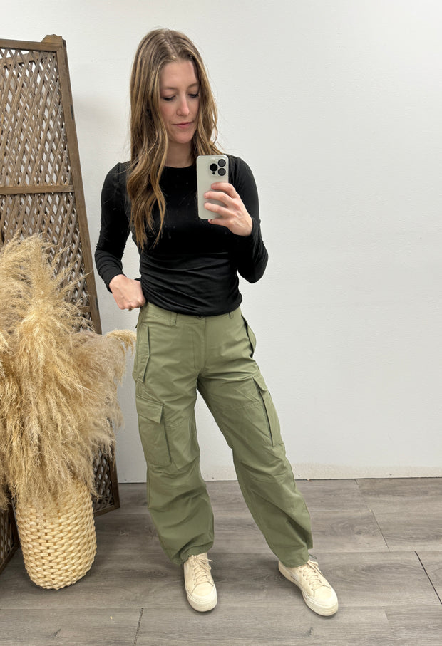 Cargo Pants With Elastic Waist Band