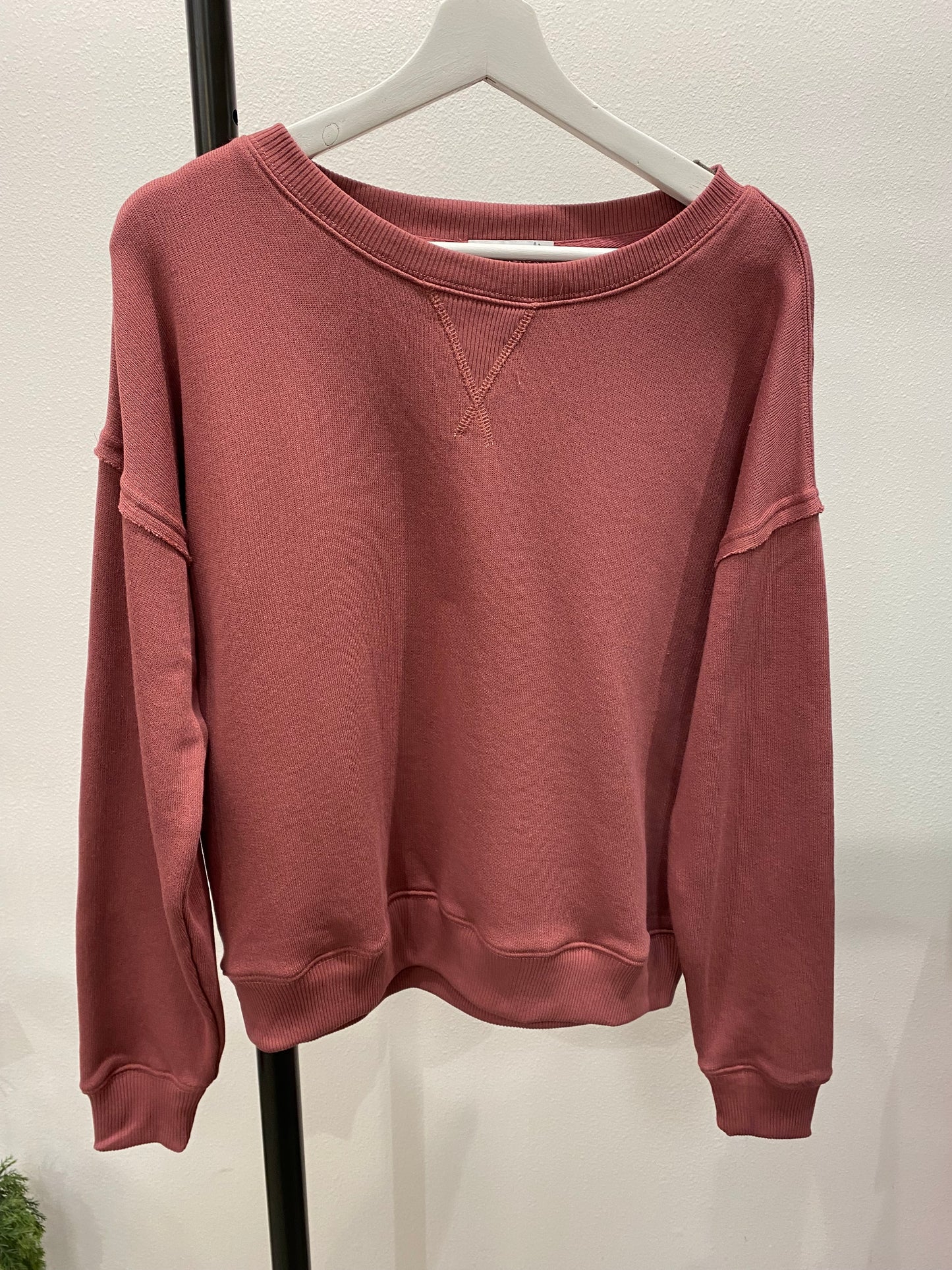 Wide Crew Neck Oversized Terry Pullover