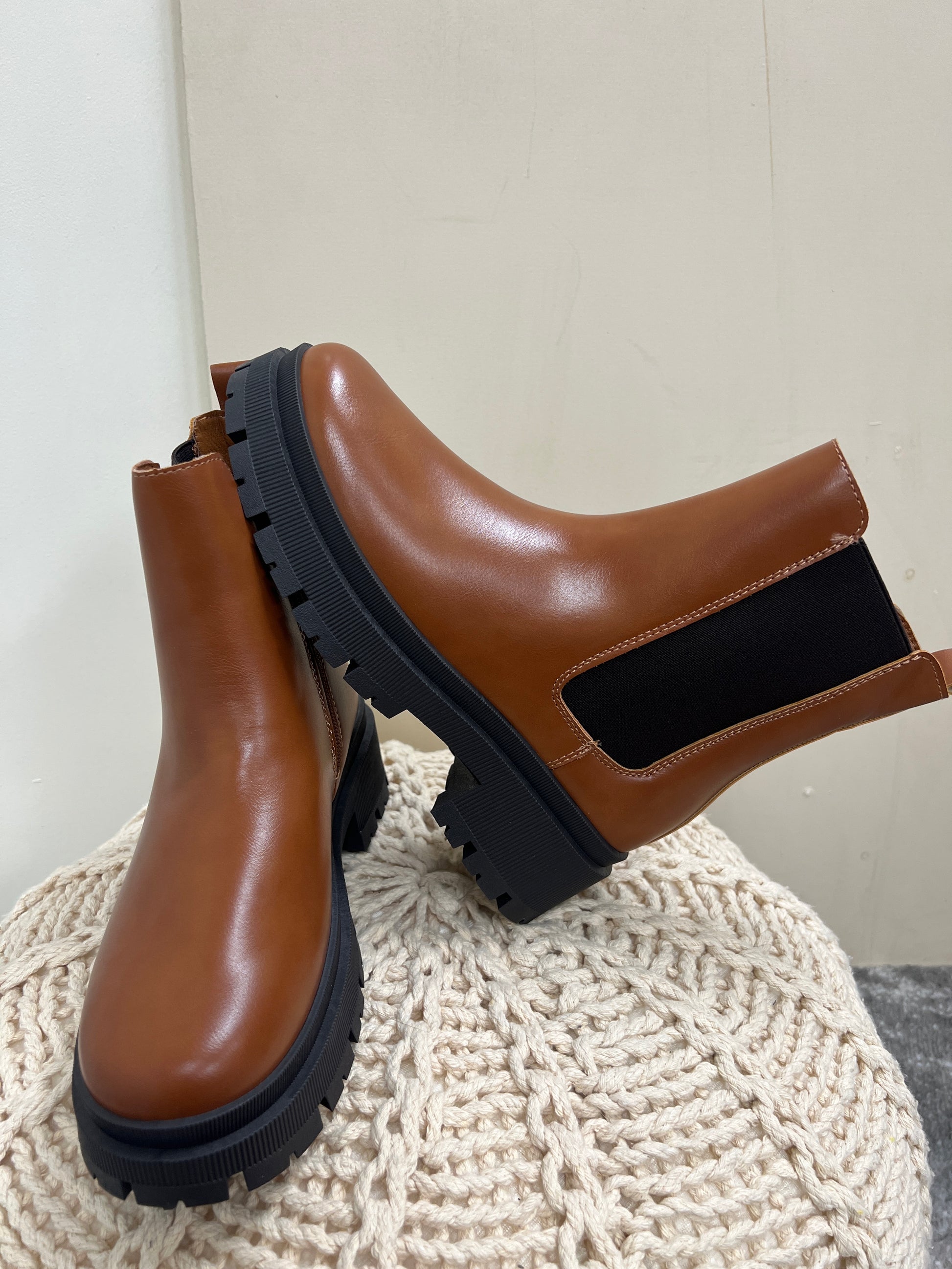 Lug Sole Chunky Chelsea Boots - Main Image