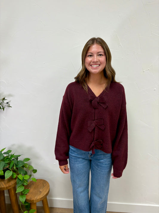 Brushed Bow Detail Sweater