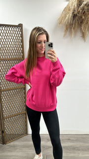 Fleece crewneck pullover sweatshirts