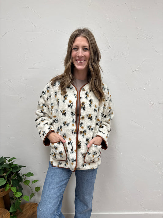 Floral Fluffy Jacket