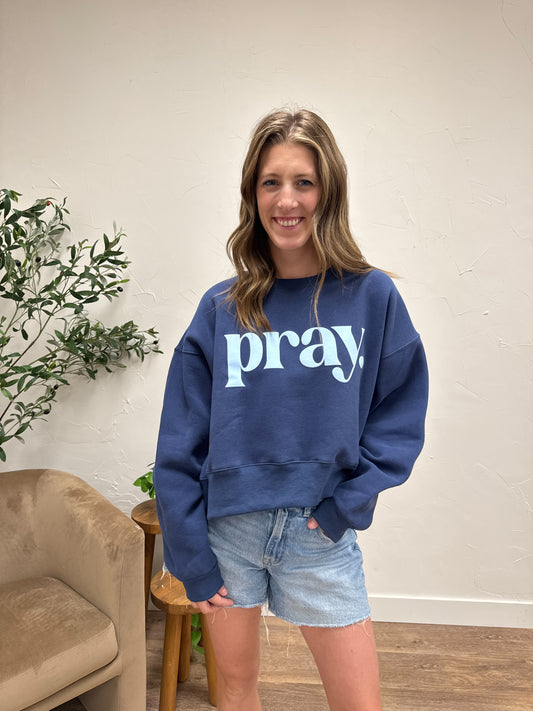 Pray Puff Print Sweatshirt