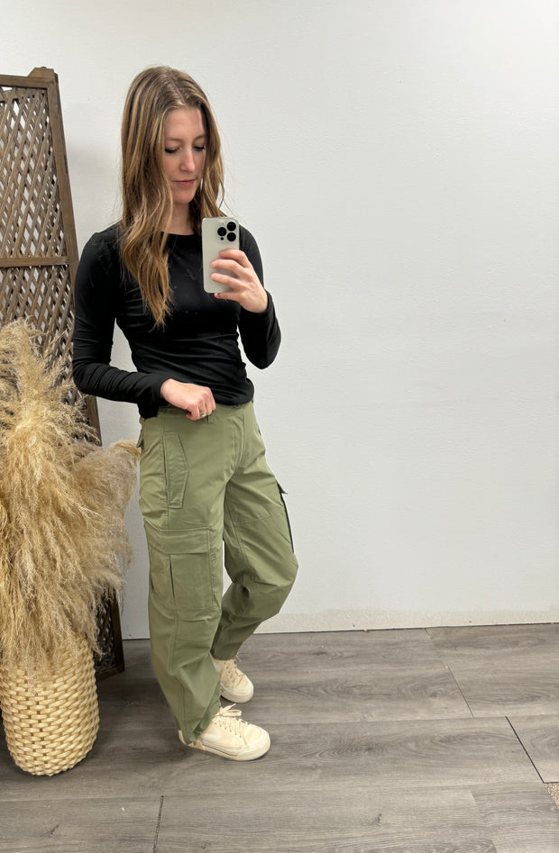 Cargo Pants With Elastic Waist Band