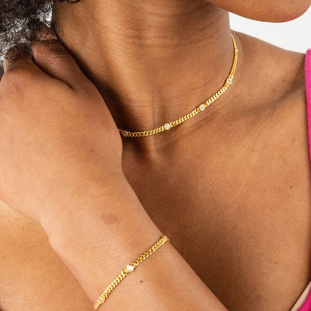 18K Gold Dainty CZ Choker - Three:Twelve Boutique - Brenda Grands Jewelry