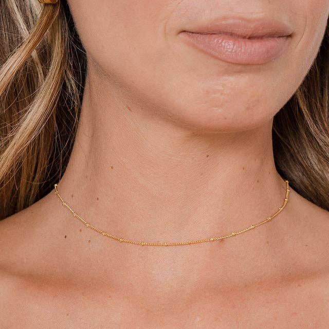 18K Gold Dotted Chain Choker - Three:Twelve Boutique - Brenda Grands Jewelry
