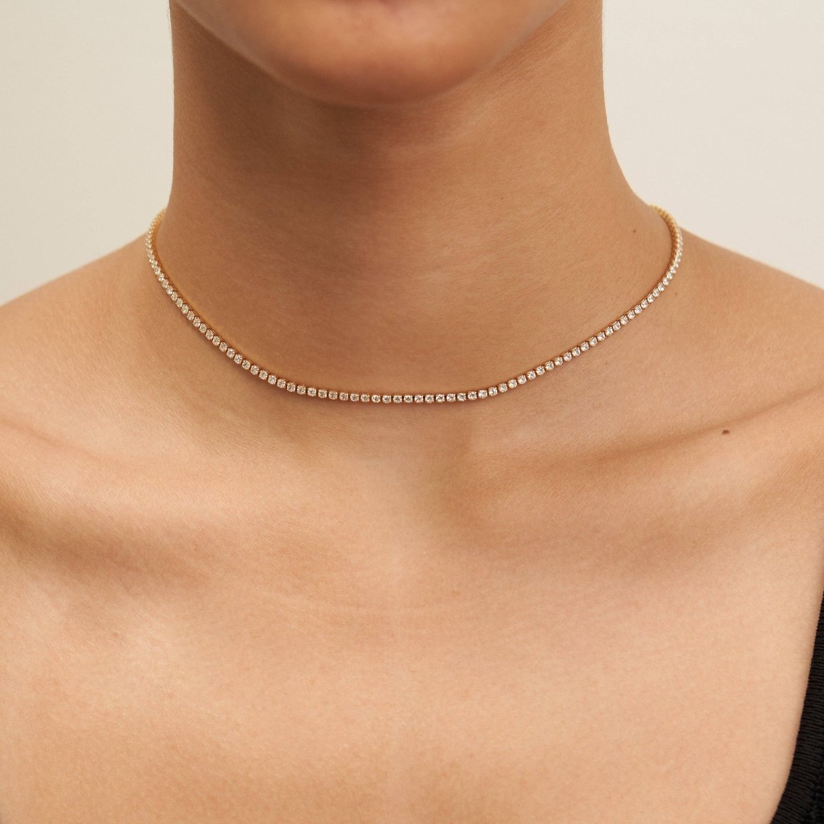 18K Gold Tennis Choker - Three:Twelve Boutique - Brenda Grands Waterproof Jewelry