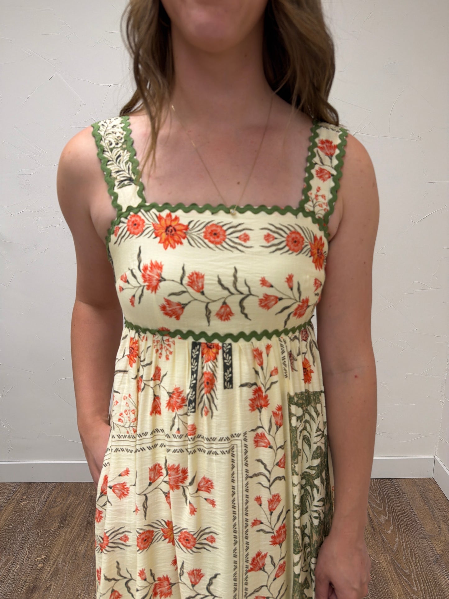 Printed open back dress