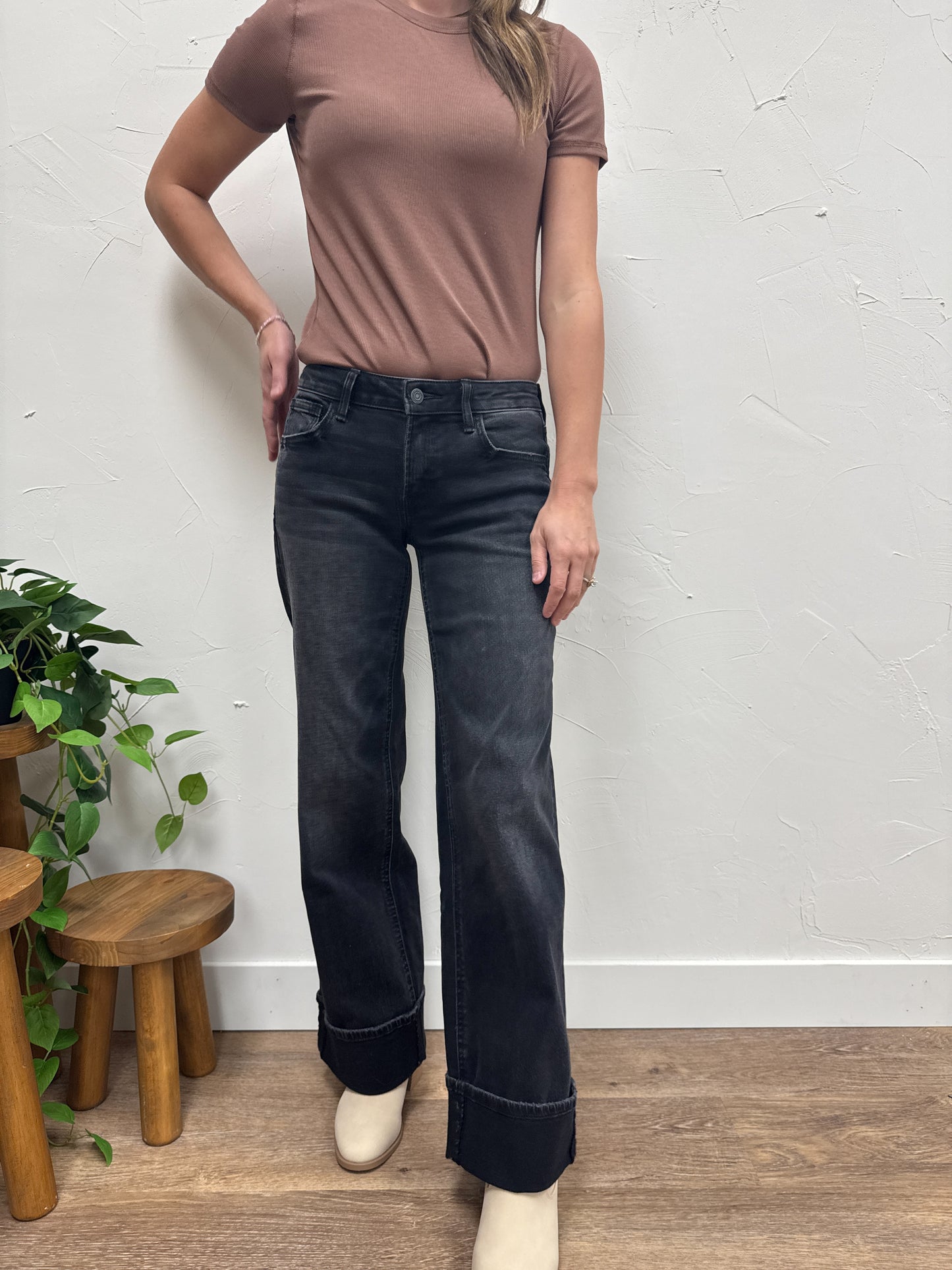 Low Rise Baggy Wide Vervet Denim