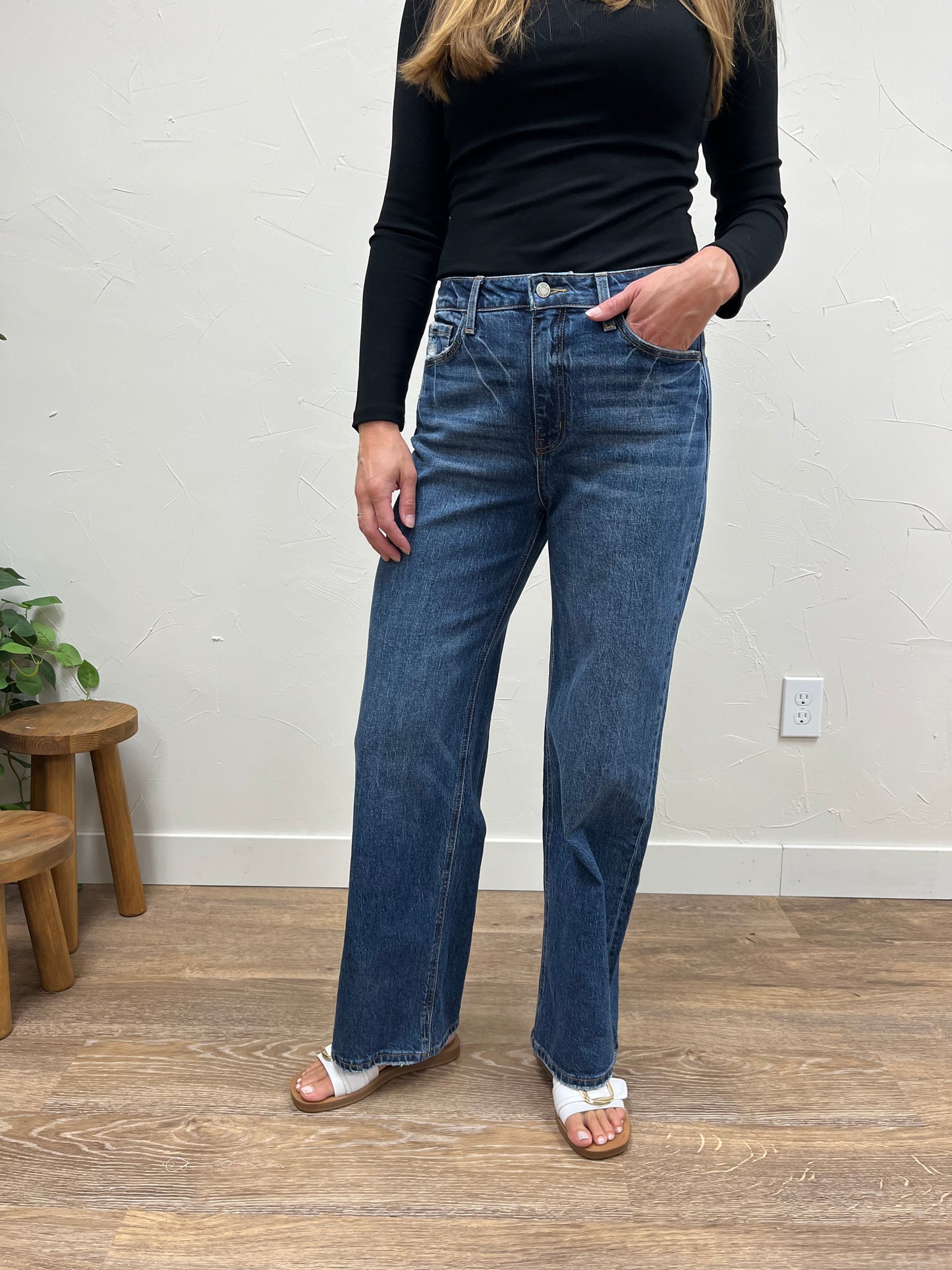 90's Wide Leg Vervet Denim