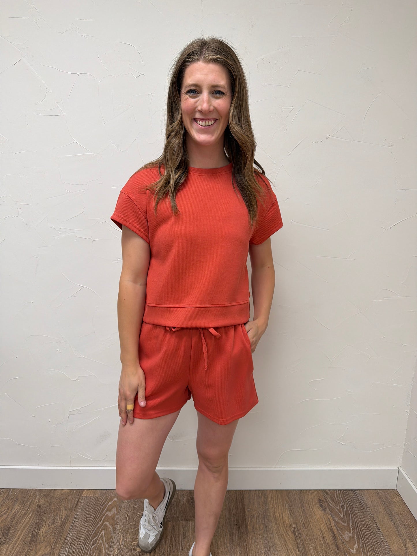 Luxe Sand Wash Rib Classic Tee Set