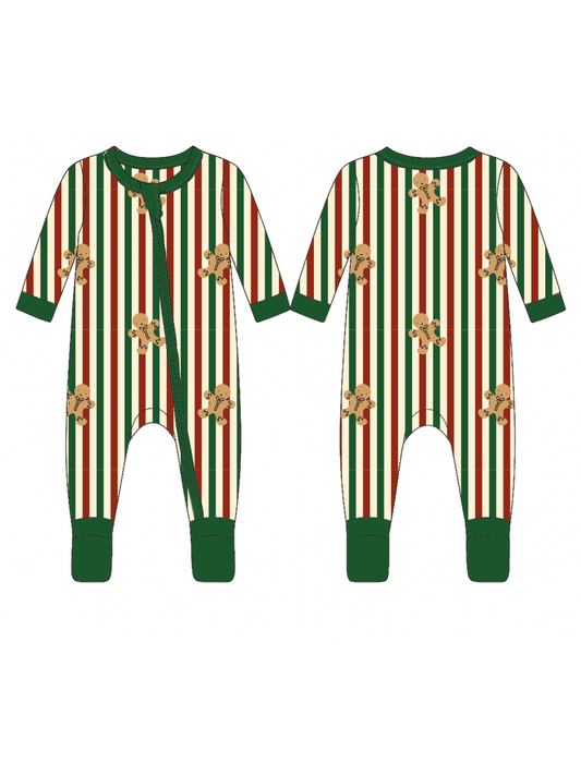 2-Way Zip Romper, Gingerbread Lane: 0 - 3 mo. - Three:Twelve Boutique - SpearmintLOVE