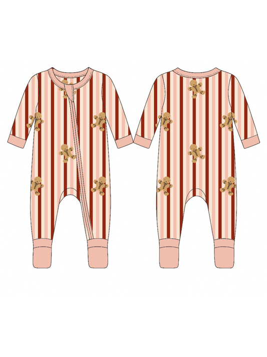 2-Way Zip Romper, Gingerbread Lane Pink - Three:Twelve Boutique - SpearmintLOVE