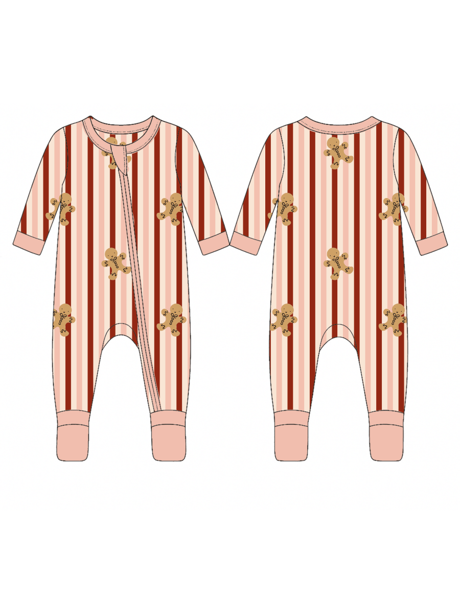 2-Way Zip Romper, Gingerbread Lane Pink - Three:Twelve Boutique - SpearmintLOVE